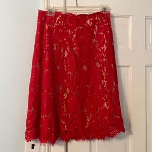 Sexy and sweet red lace skirt